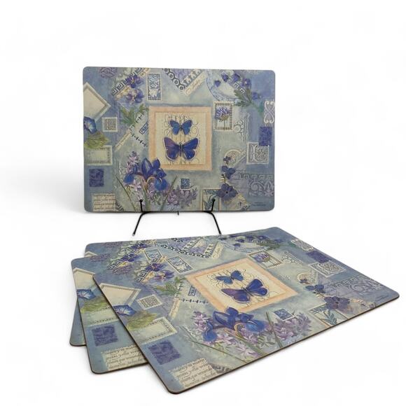 Pimpernel Portmeirion Placemats Elizabeth Brownd Butterflies Flowers 16x12 4 PC - Picture 10 of 10